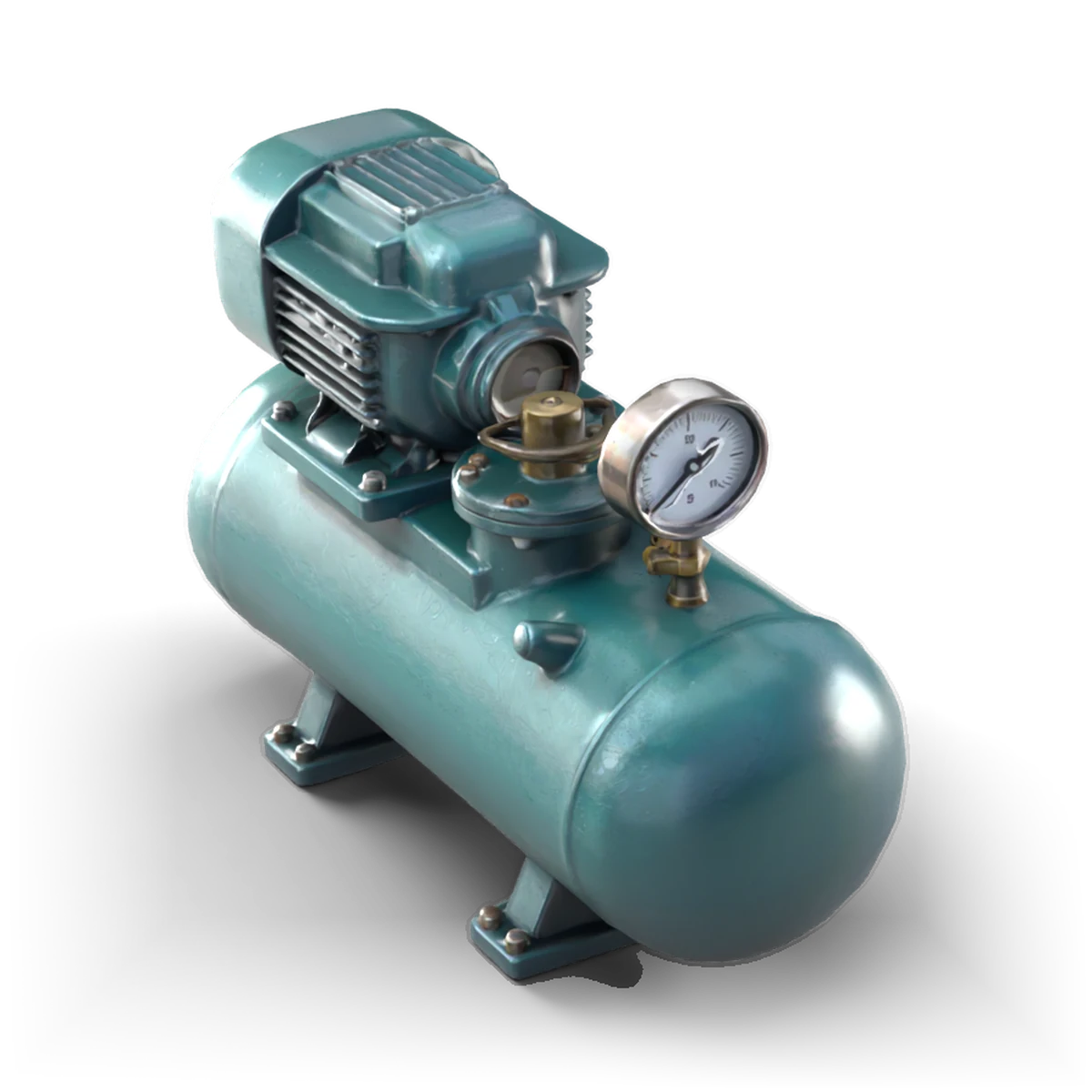 Air Compressor Tank 3D model (from above)