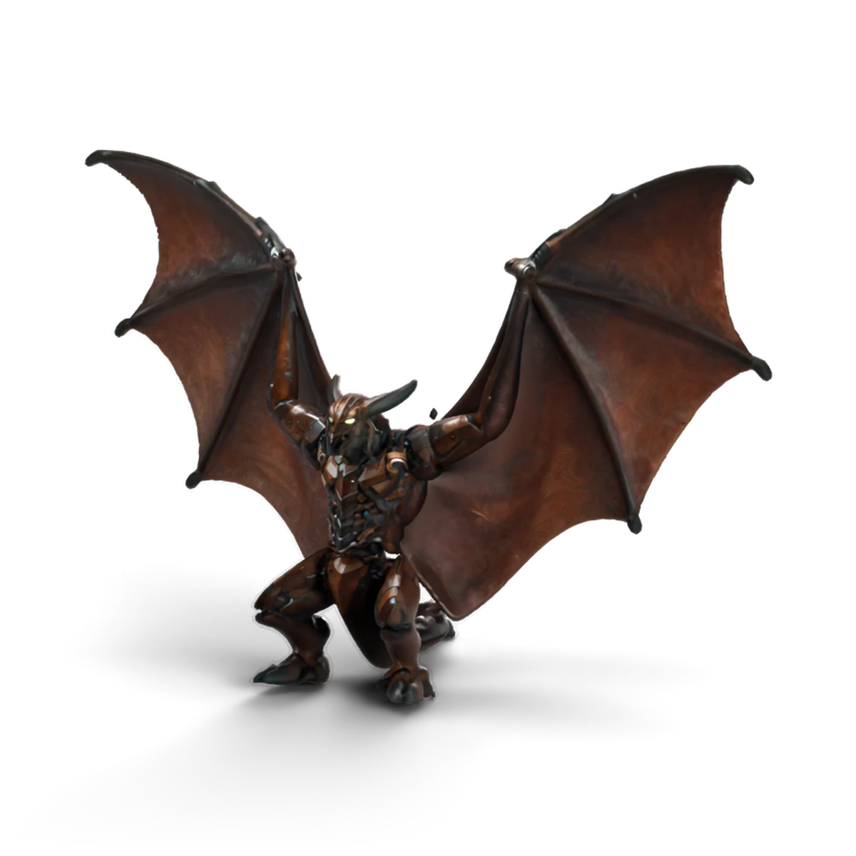 コウモリ翼の 3D モデル(斜め前)