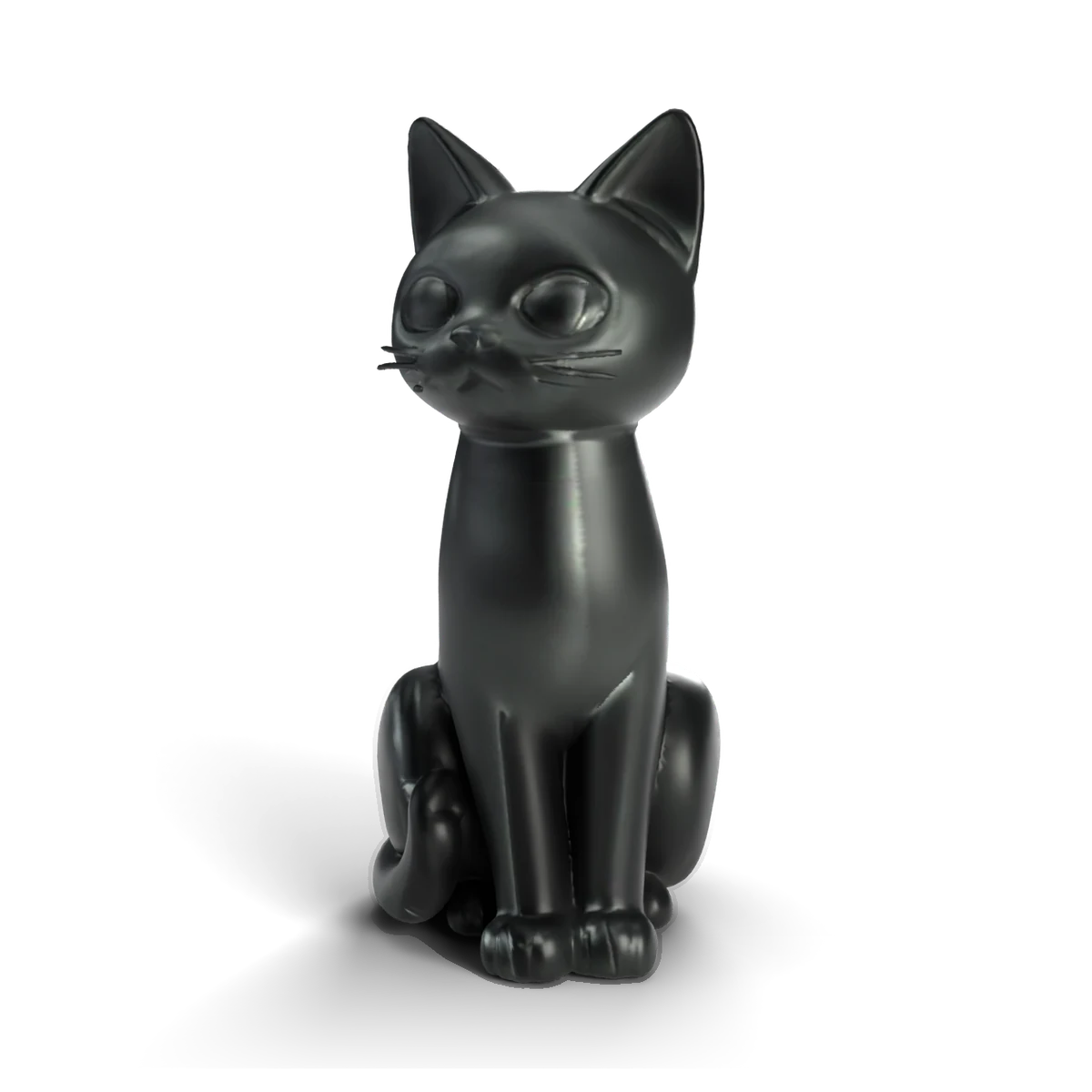 黒猫の置物の 3D モデル(斜め前)