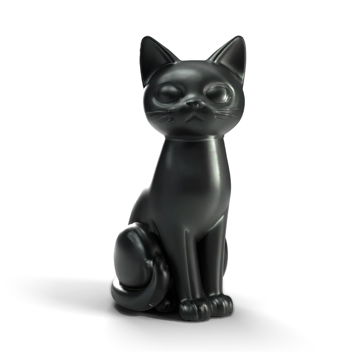 黒猫の置物の 3D モデル(正面)