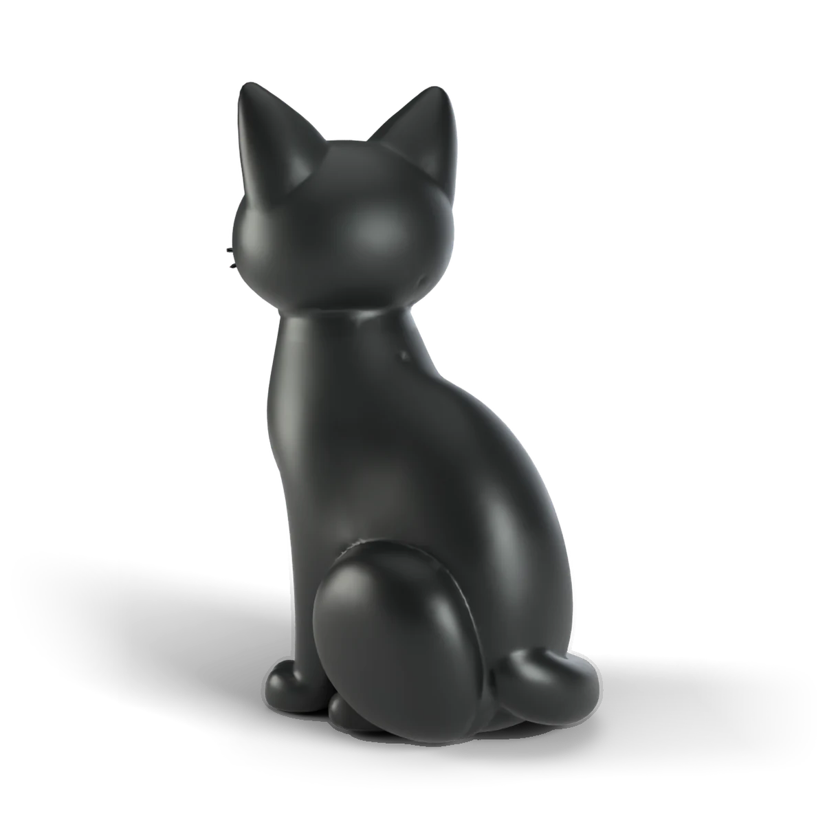 黒猫の置物の 3D モデル(斜め後ろ)