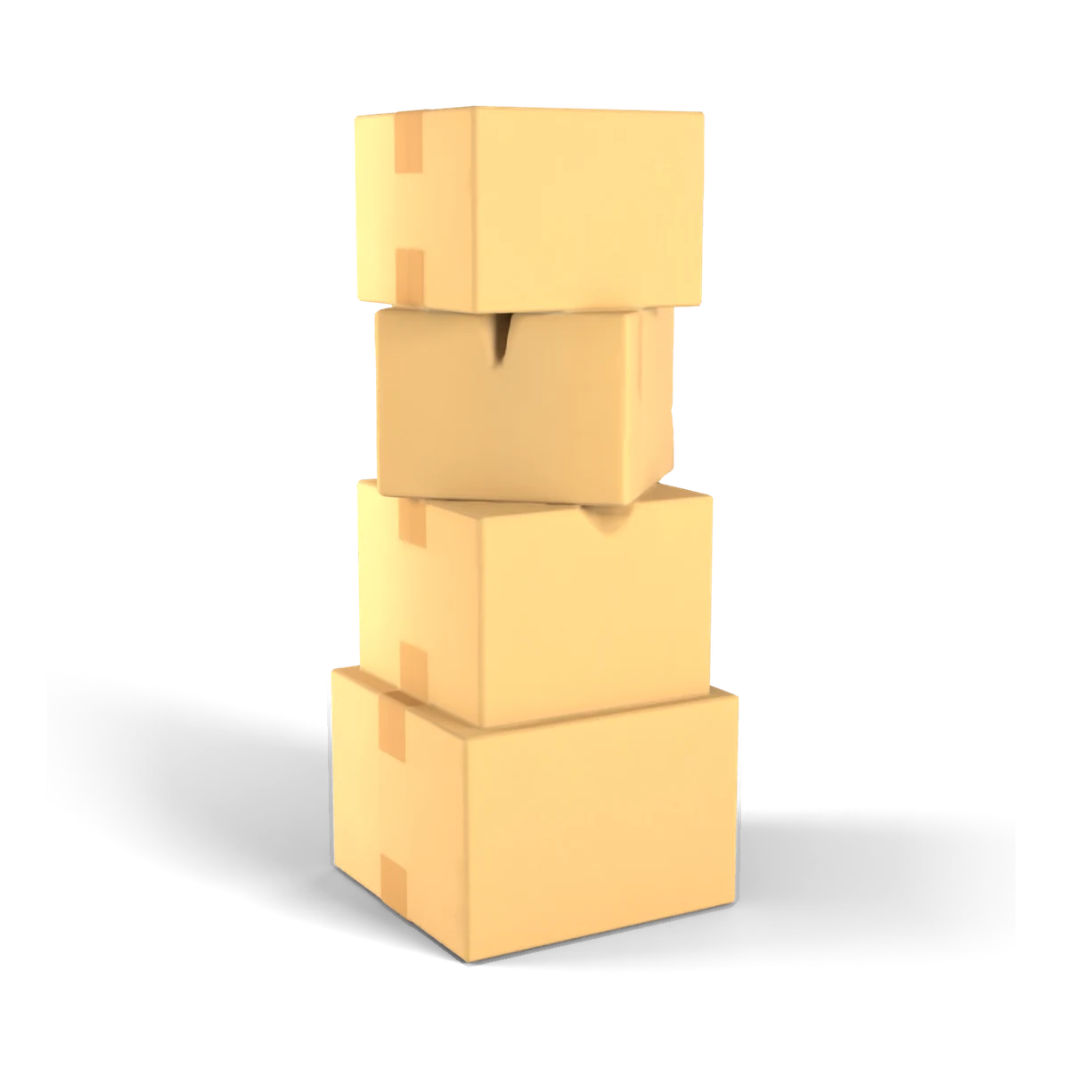 段ボールの山の 3D モデル(斜め後ろ)