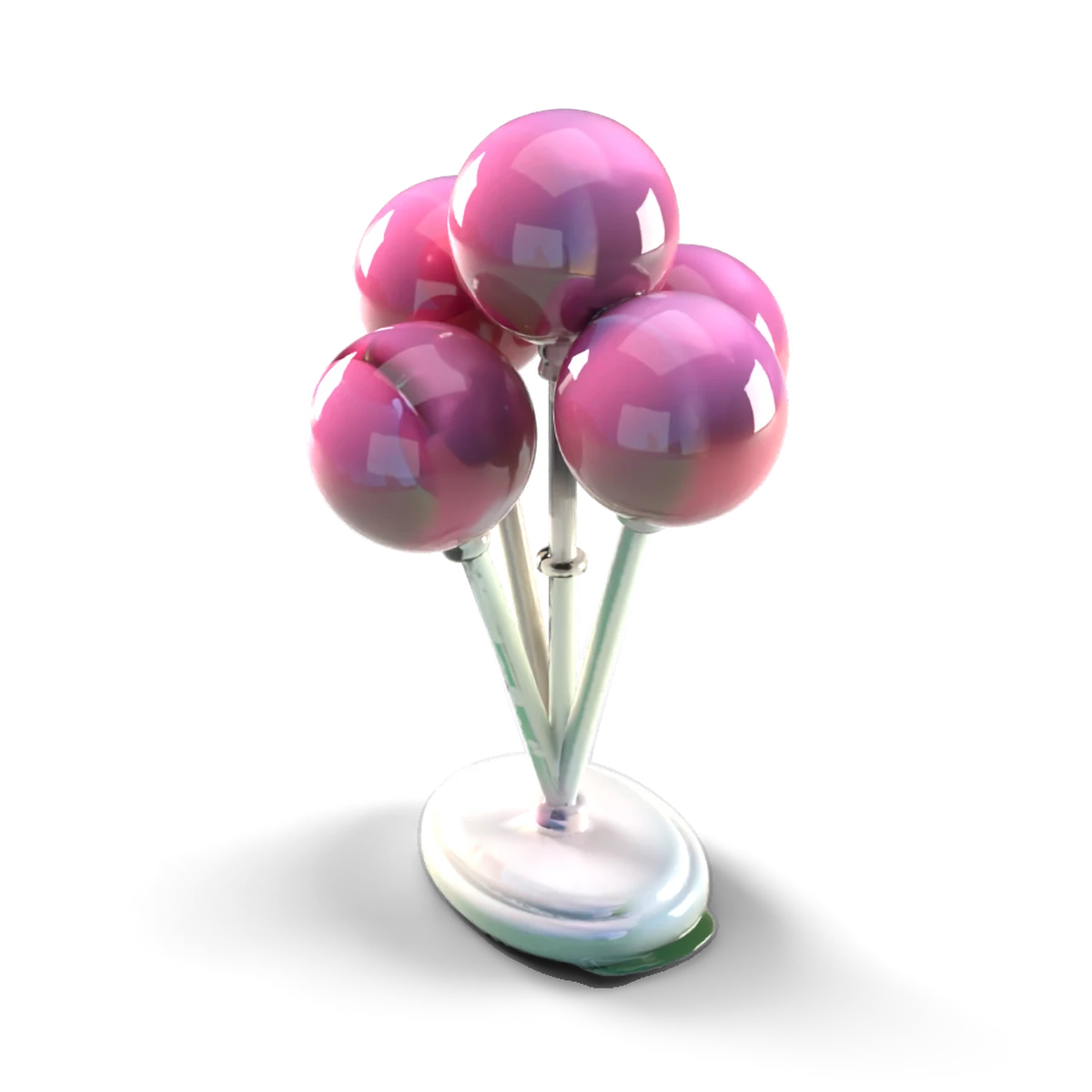 陶器のキャンディ立ての 3D モデル(上から)