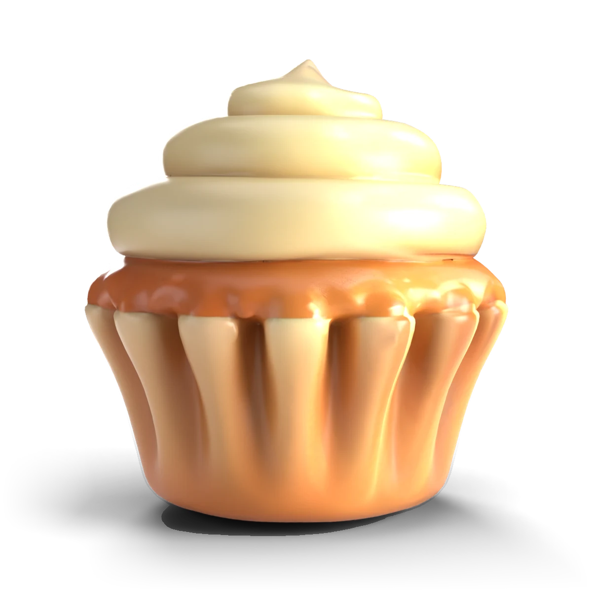陶器のカップケーキの 3D モデル(正面)