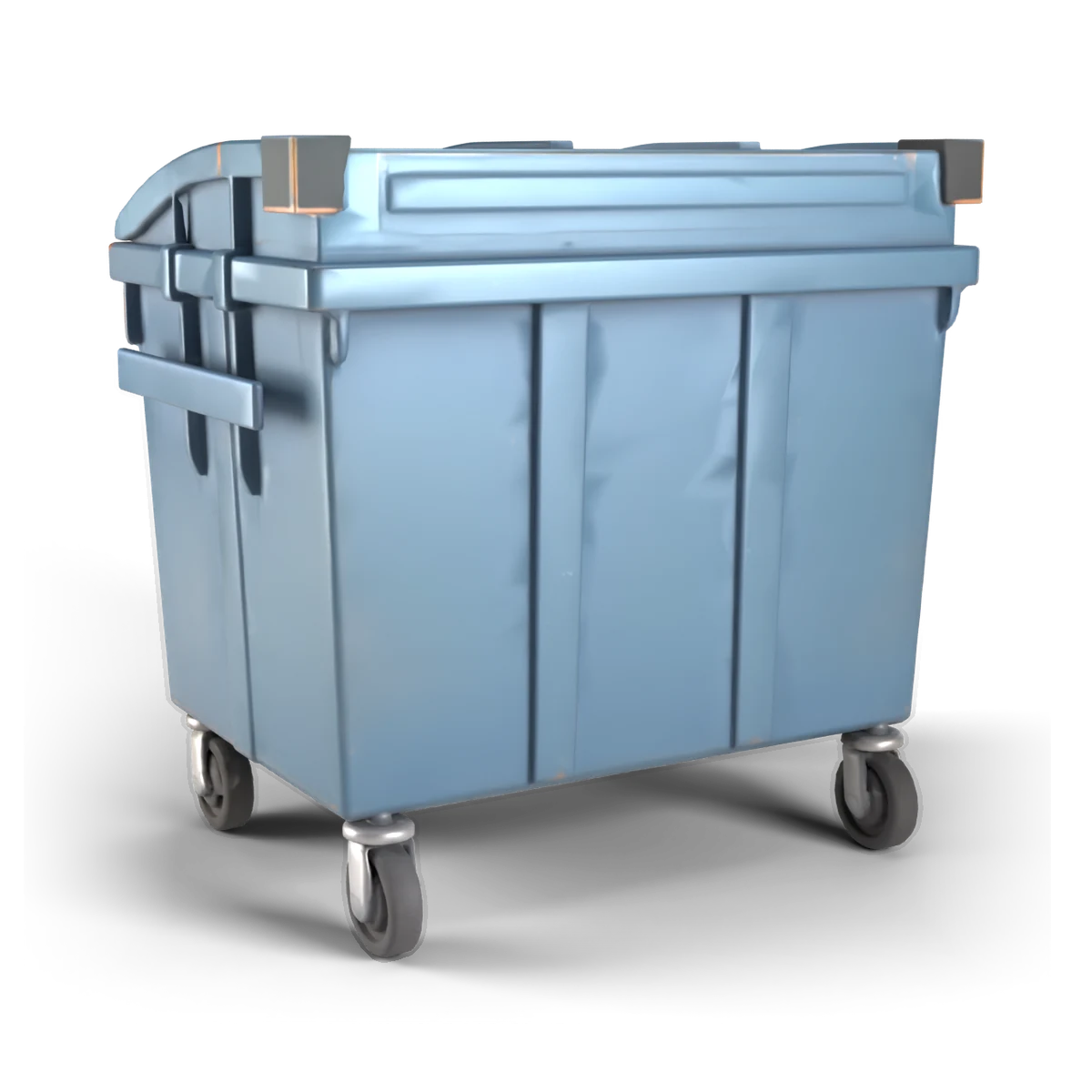 Dumpster 3D model (back angle)