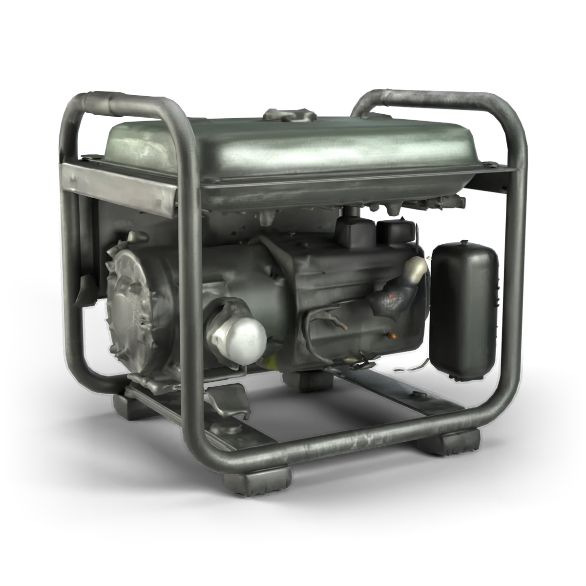 発電機の 3D モデル(斜め後ろ)