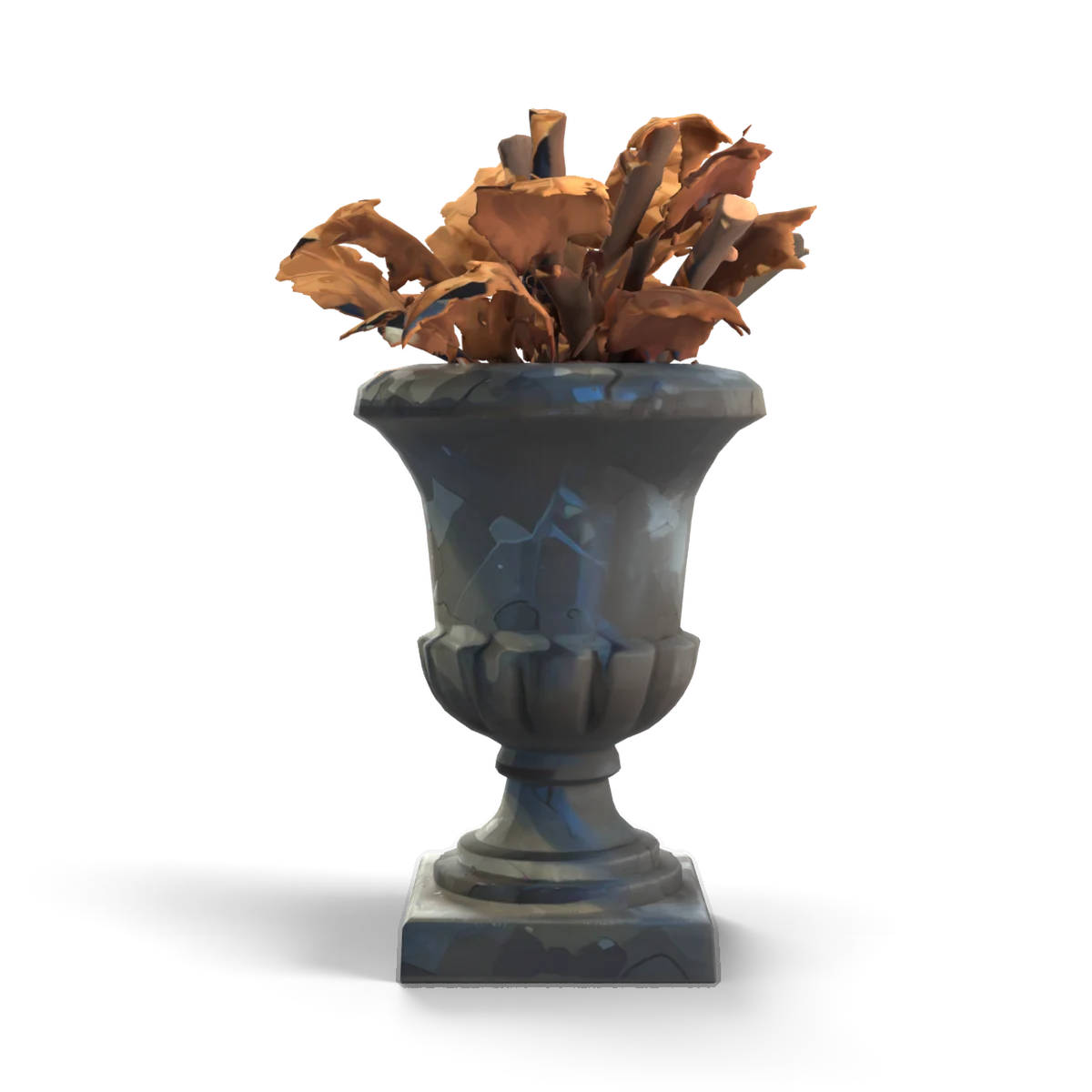 石の花立ての 3D モデル(正面)