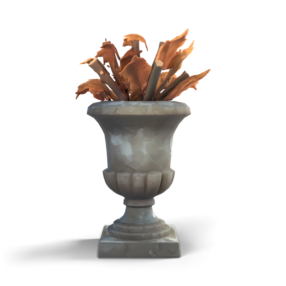 石の花立ての 3D モデル(横)