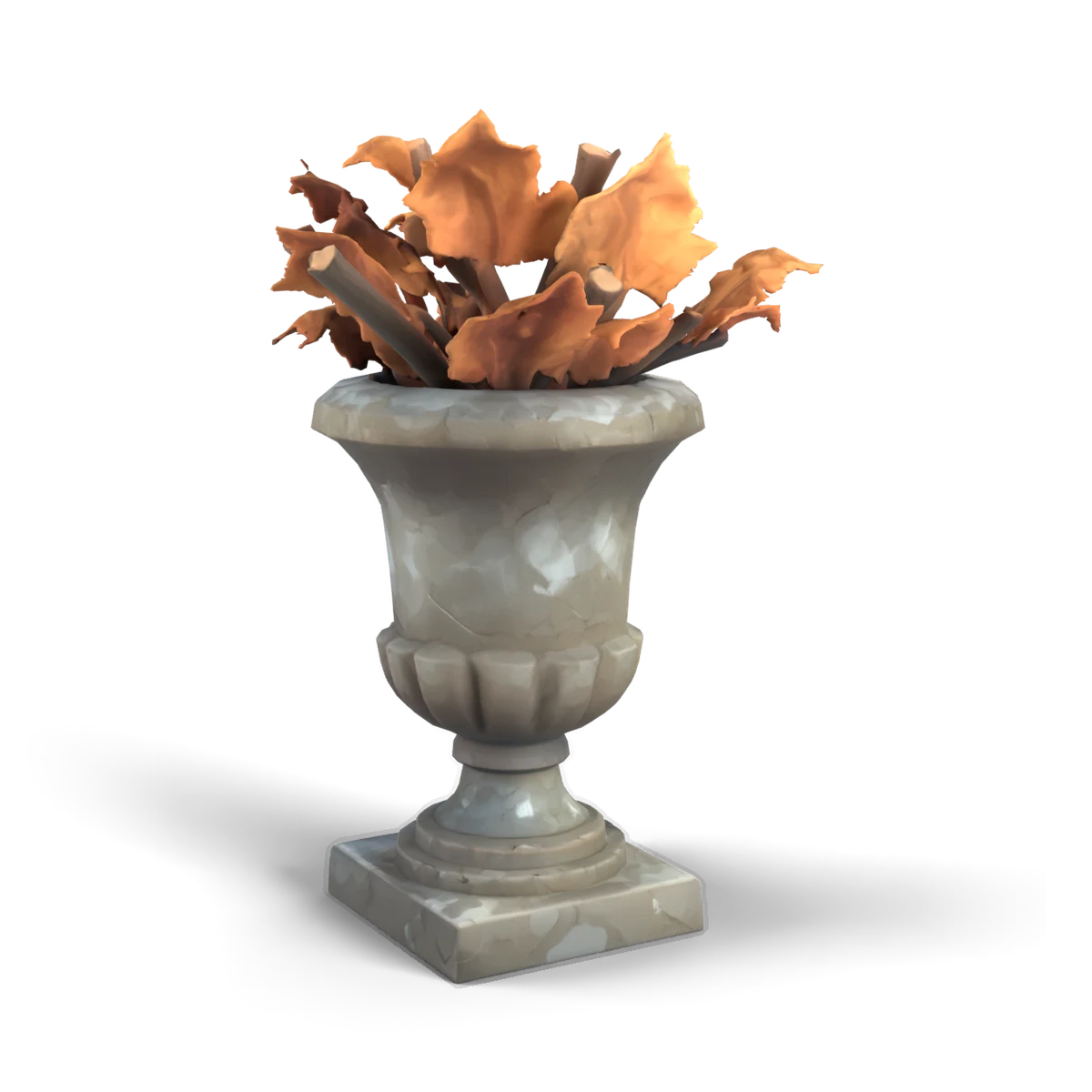 石の花立ての 3D モデル(斜め後ろ)