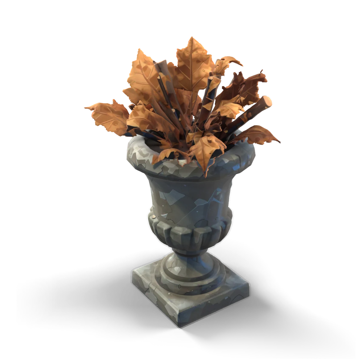 石の花立ての 3D モデル(上から)