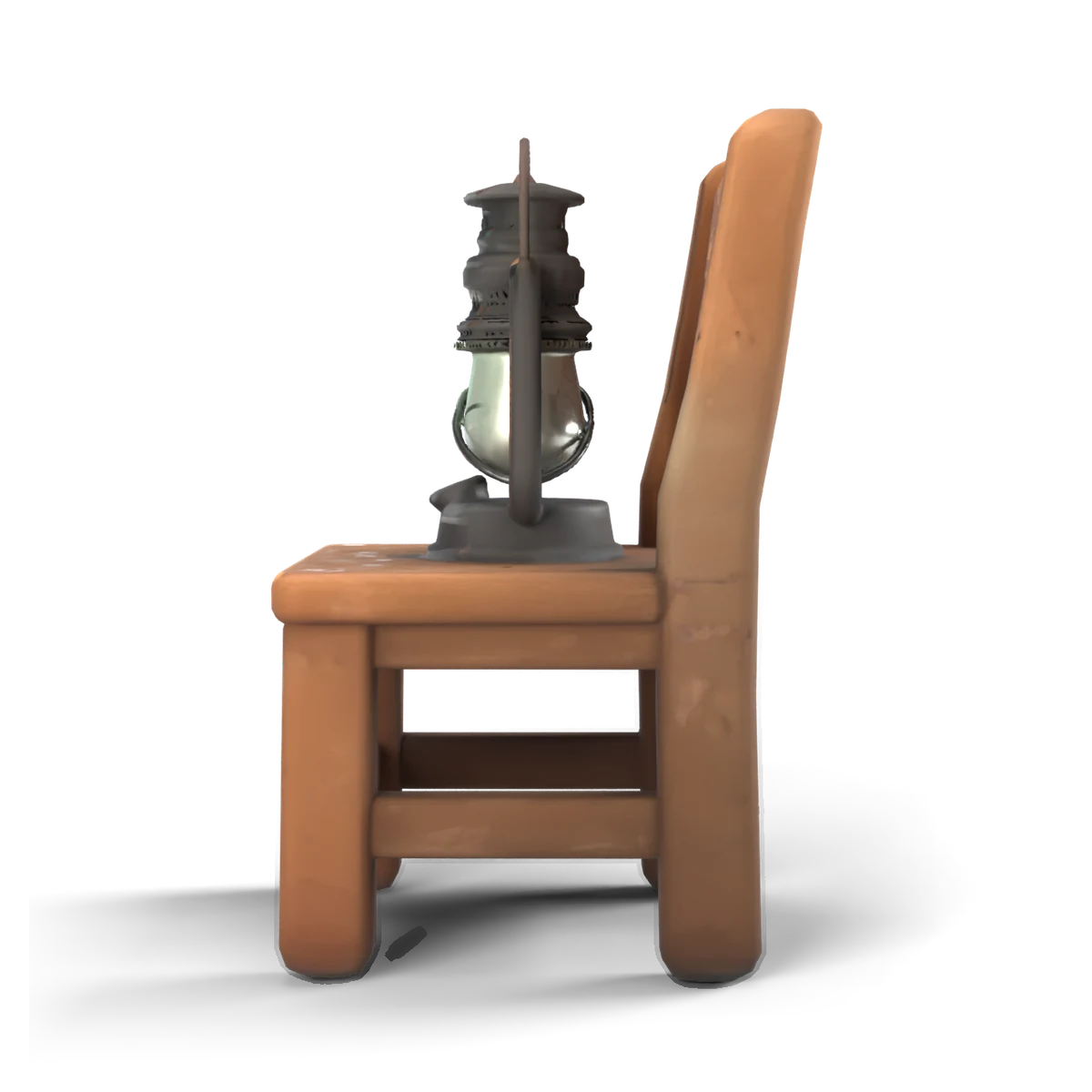 ランタンの椅子の 3D モデル(横)