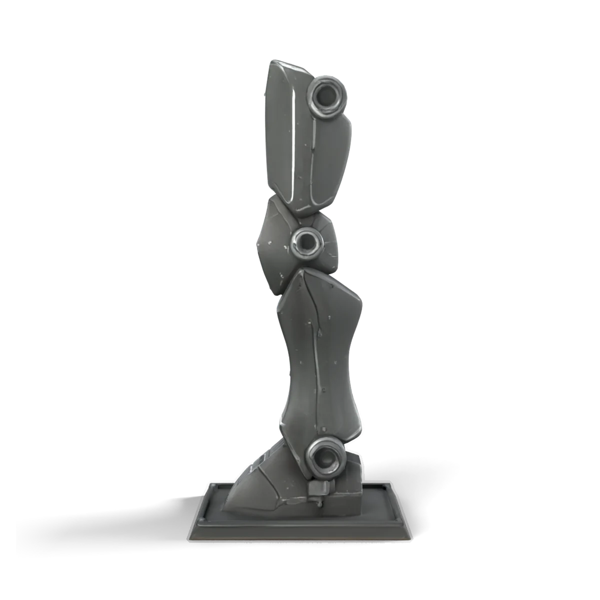 メカのすねの 3D モデル(横)