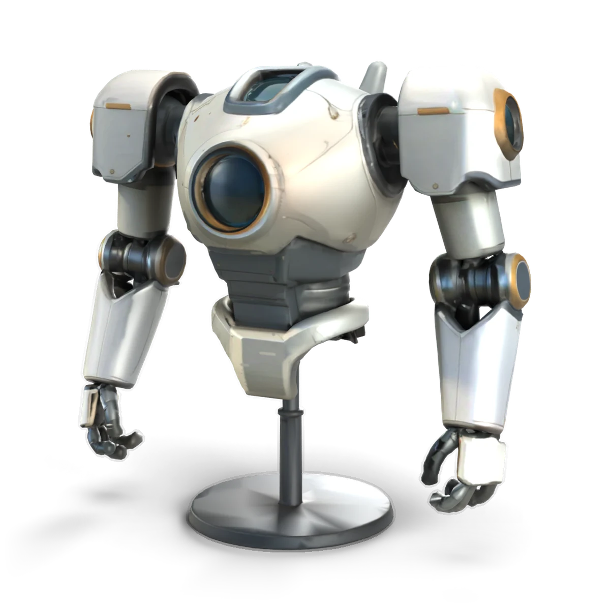 Mech Upper Body on Stand 3D model (angle)