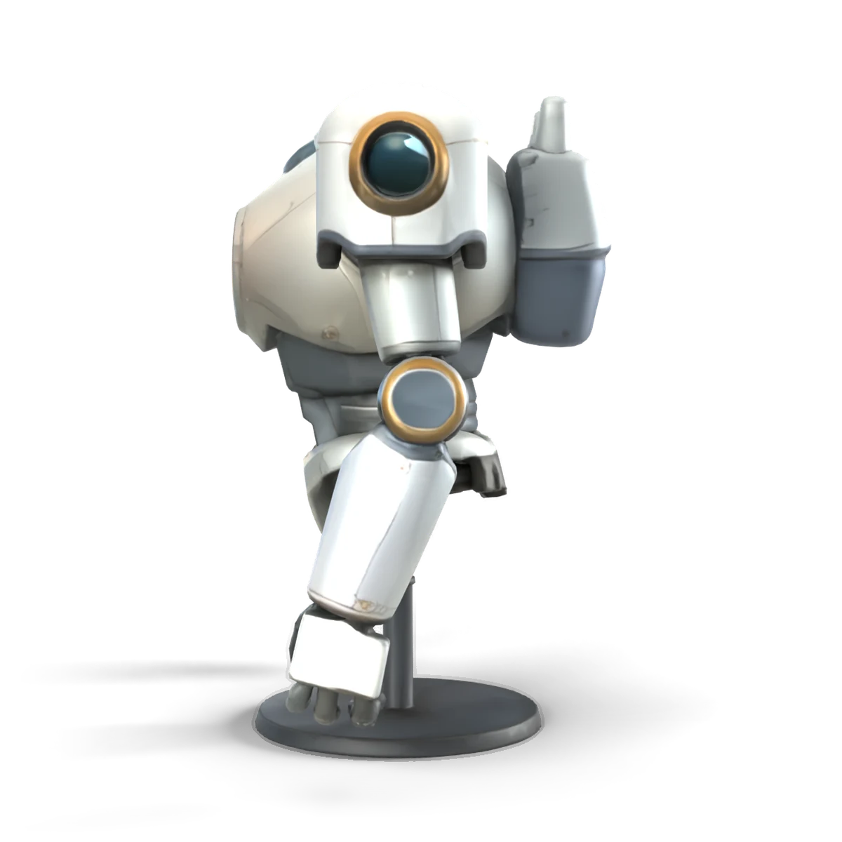 Mech Upper Body on Stand 3D model (side)