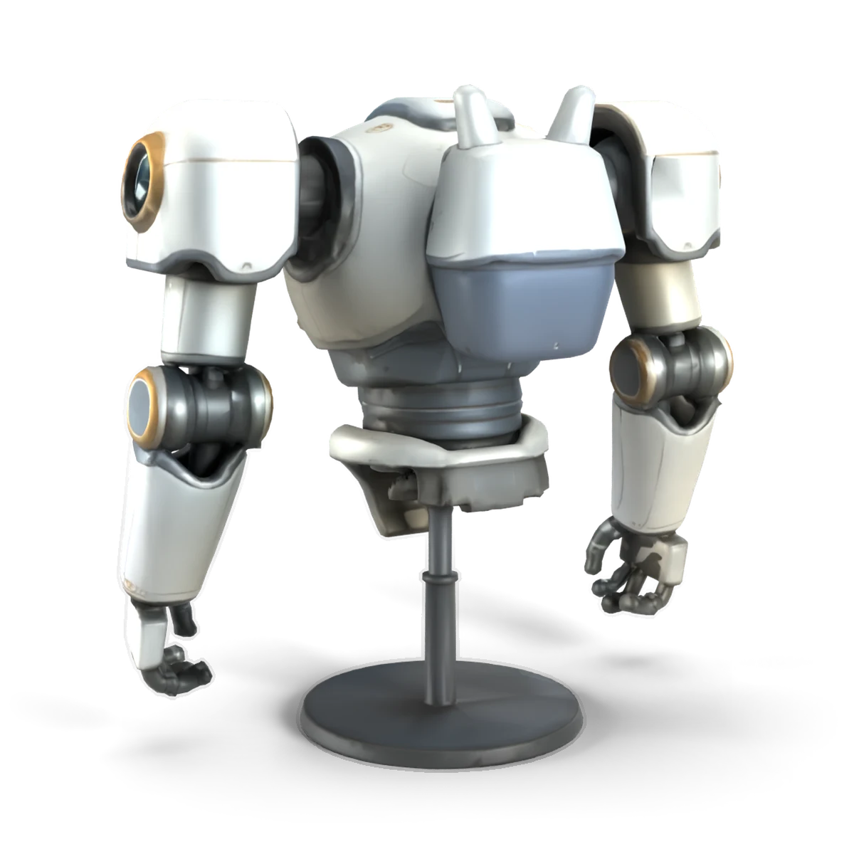 Mech Upper Body on Stand 3D model (back angle)
