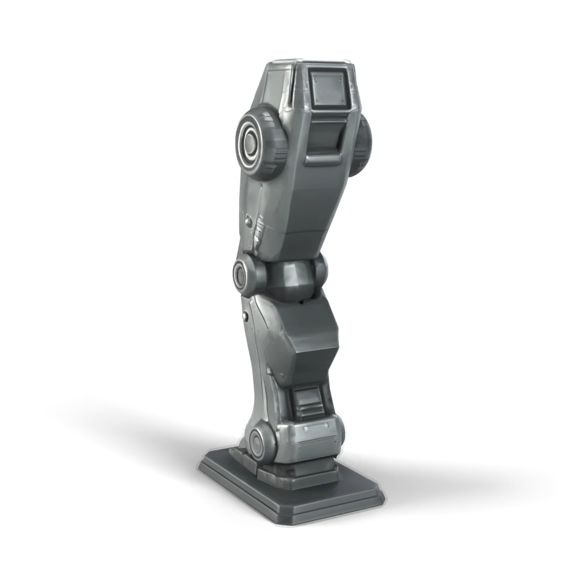 Mech Thigh 3D model (back angle)