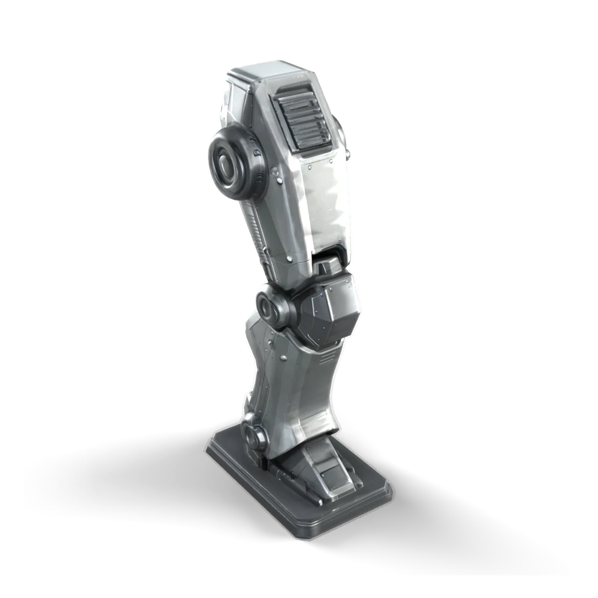 Mech Thigh 3D model (from above)