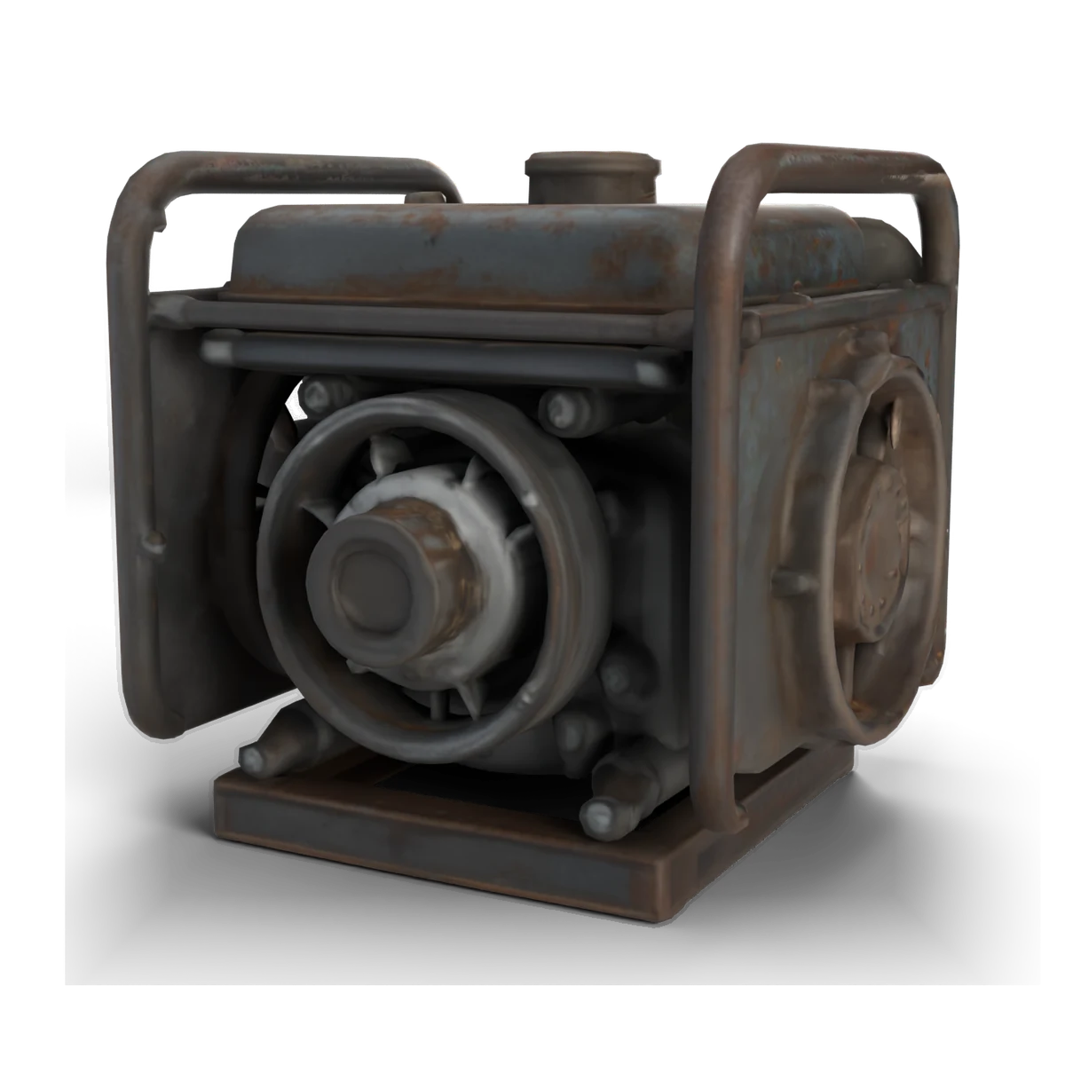 古い発電機の 3D モデル(斜め前)