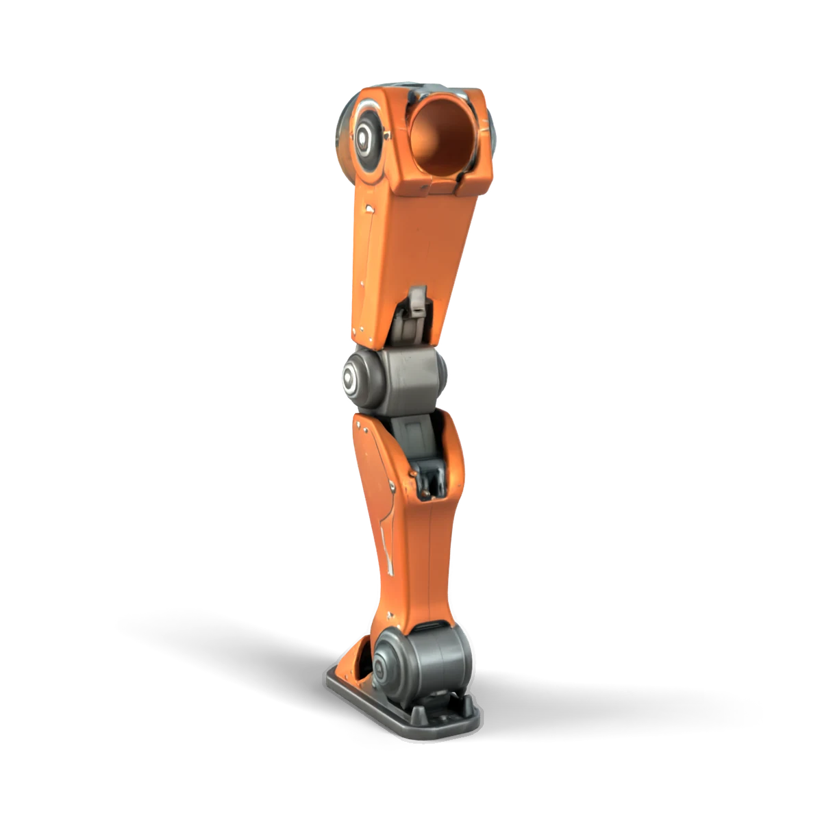 ピストン脚の 3D モデル(斜め後ろ)