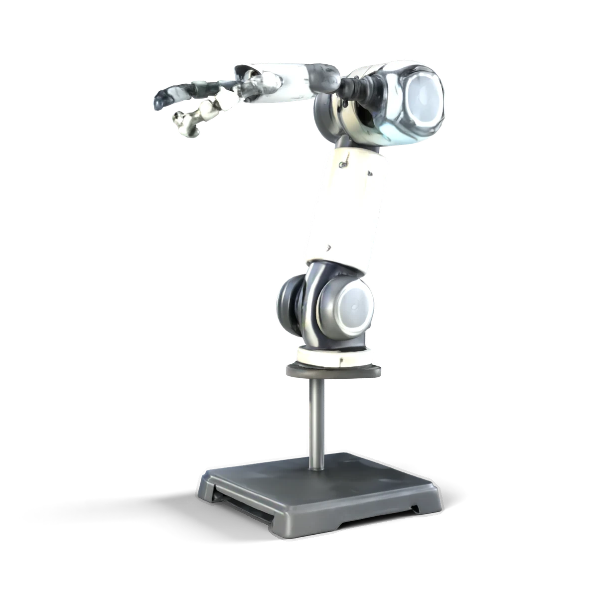 ロボットアームの 3D モデル(横)