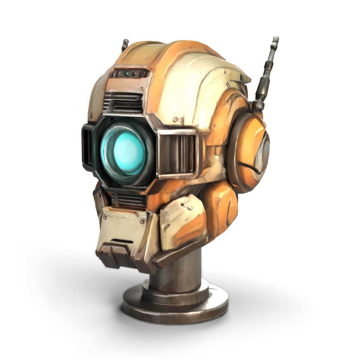 ロボットの頭の 3D モデル(斜め前)