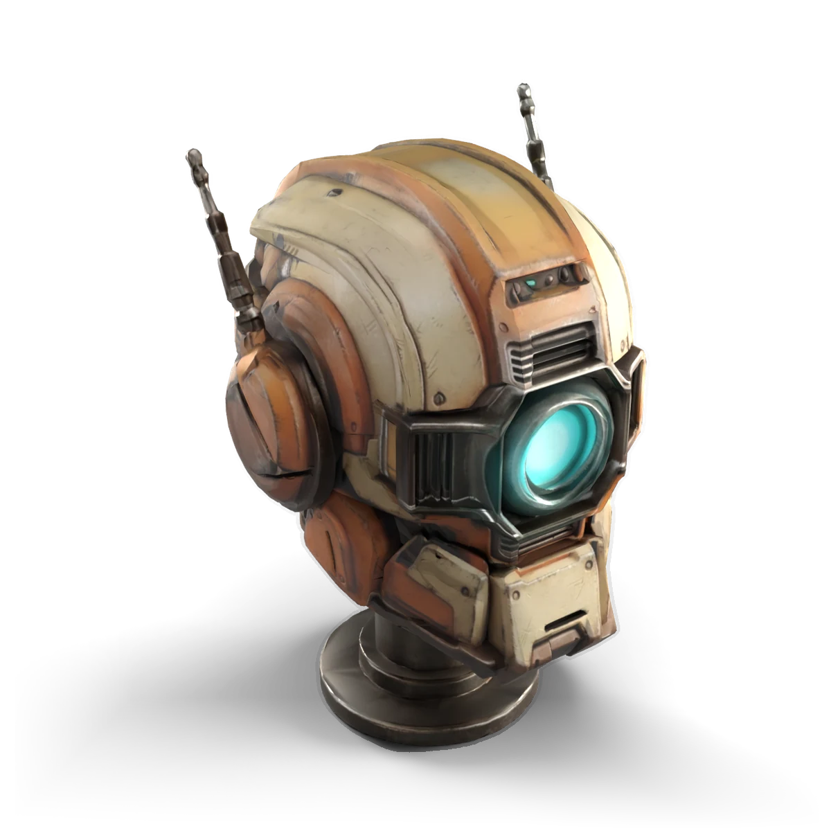 ロボットの頭の 3D モデル(上から)