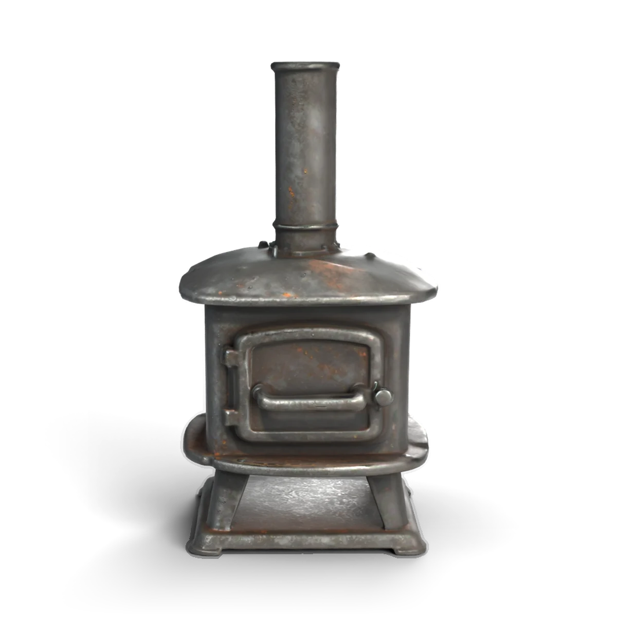 Workshop Iron Stove 3D model (angle)