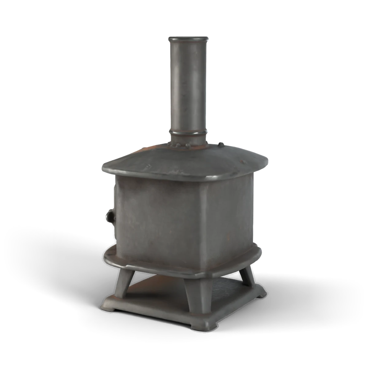Workshop Iron Stove 3D model (back angle)