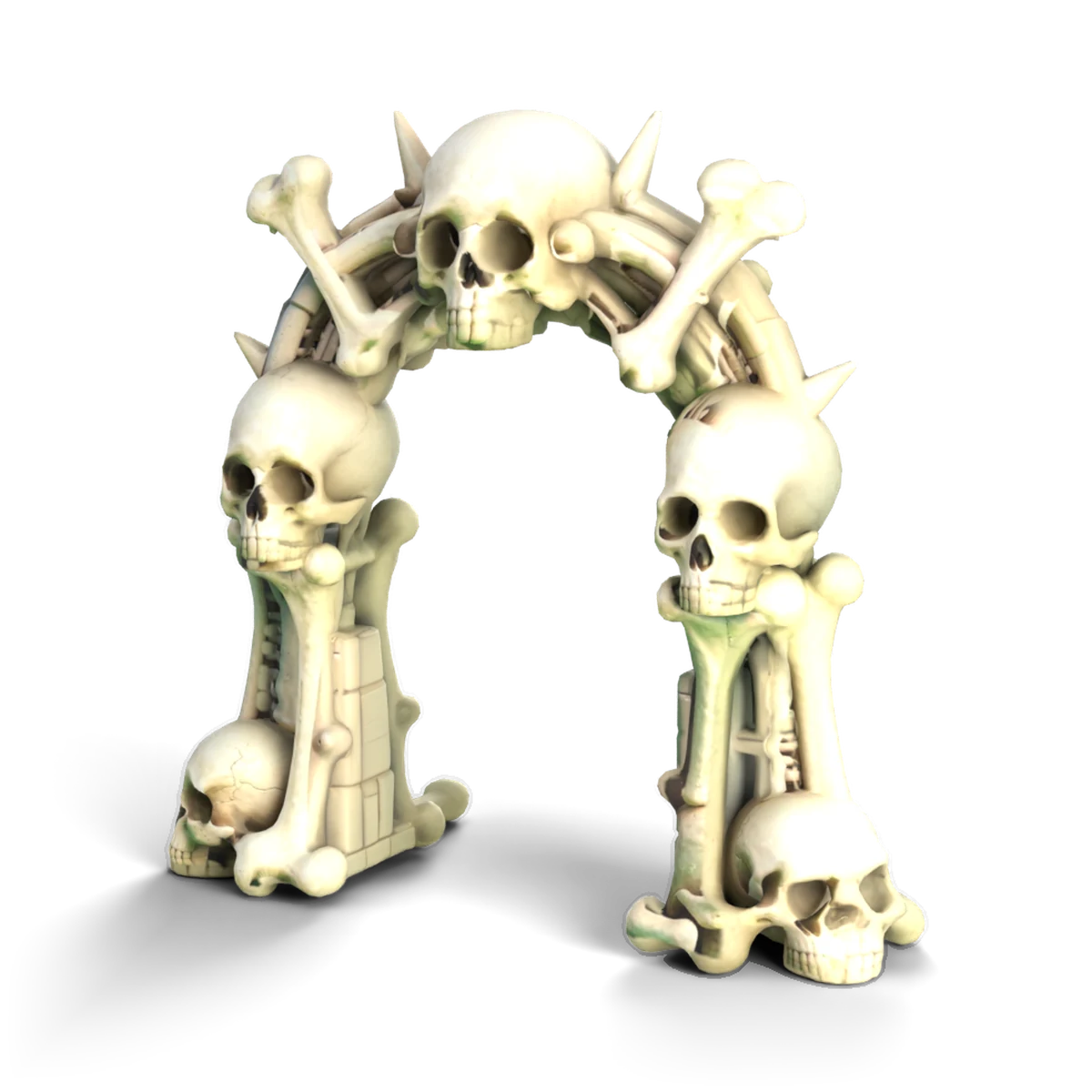 ガイコツのアーチの 3D モデル(斜め前)