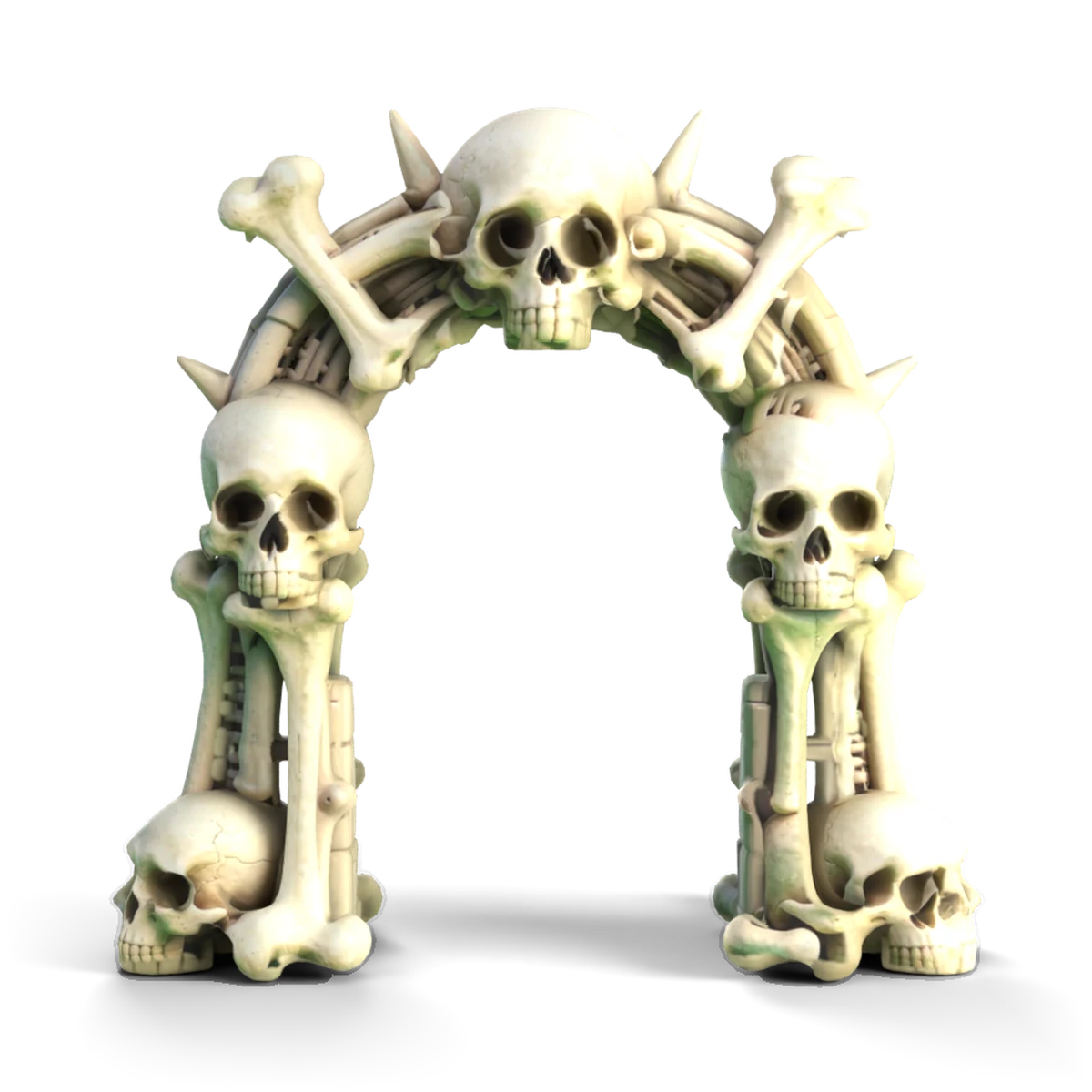ガイコツのアーチの 3D モデル(正面)