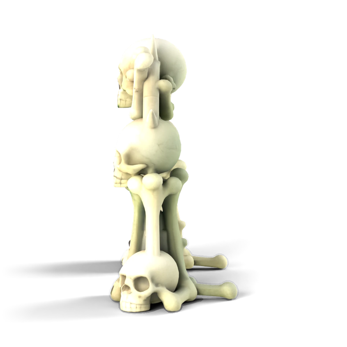 ガイコツのアーチの 3D モデル(横)