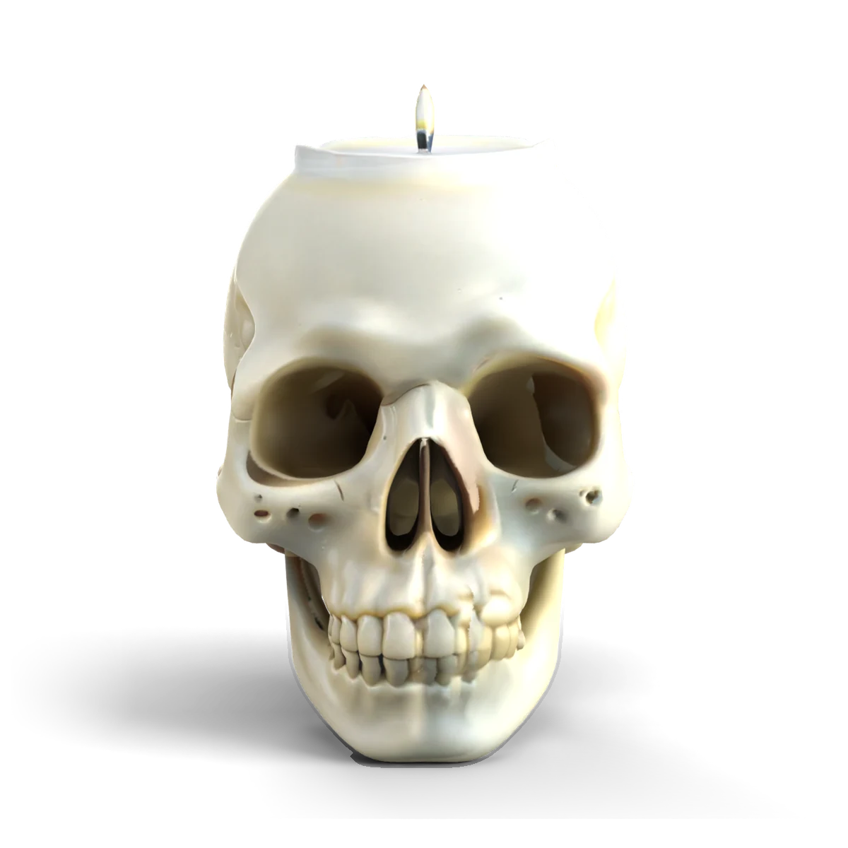 ガイコツろうそくの 3D モデル(正面)