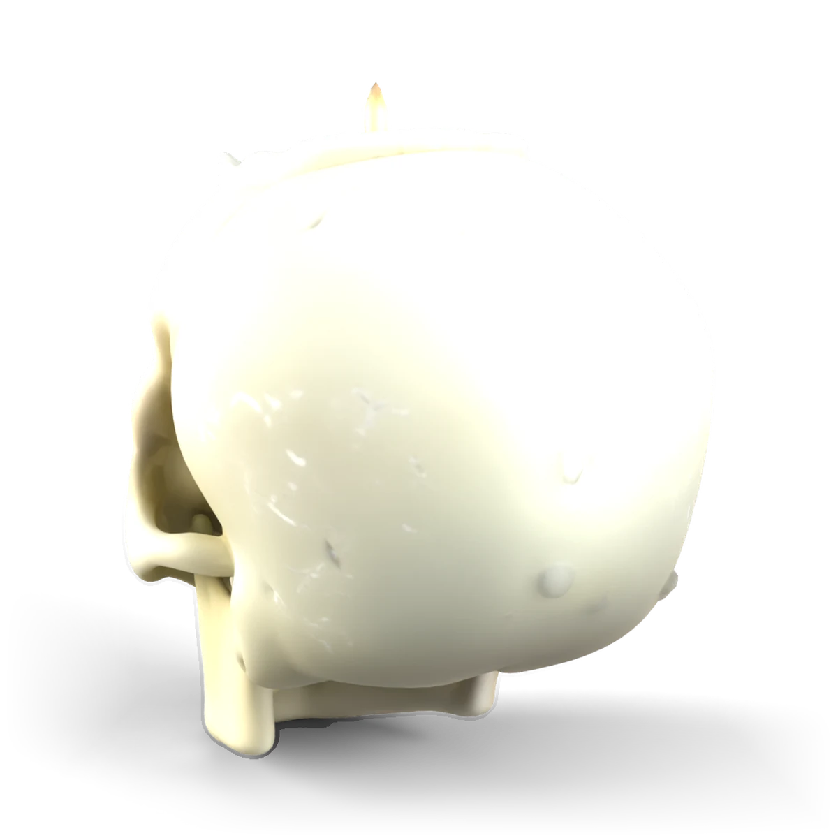 ガイコツろうそくの 3D モデル(斜め後ろ)