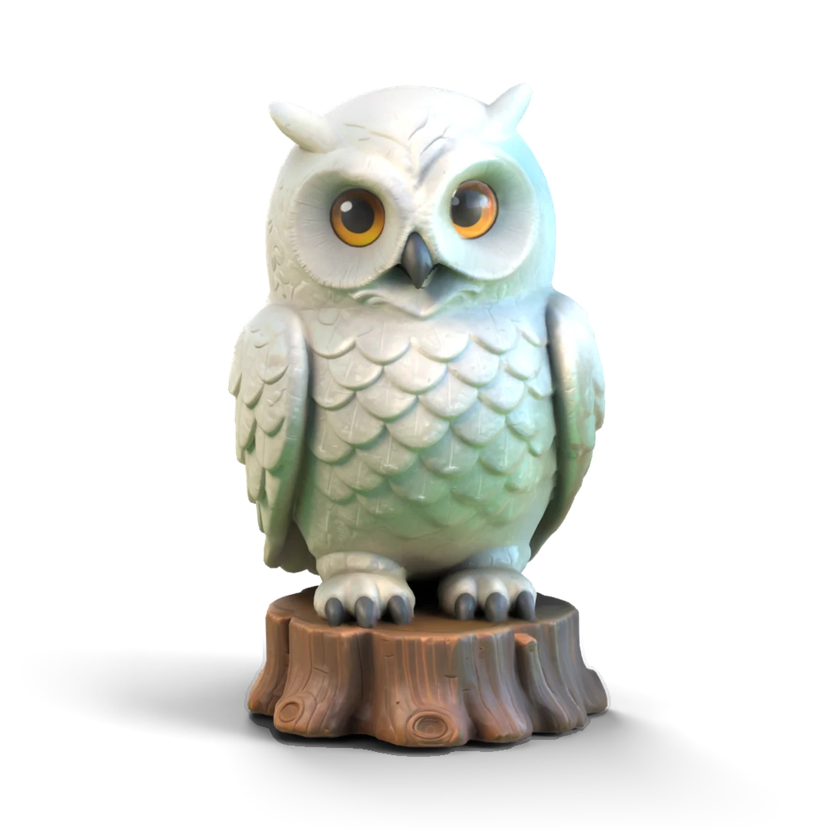 Snow Owl Statue 3D model (front)