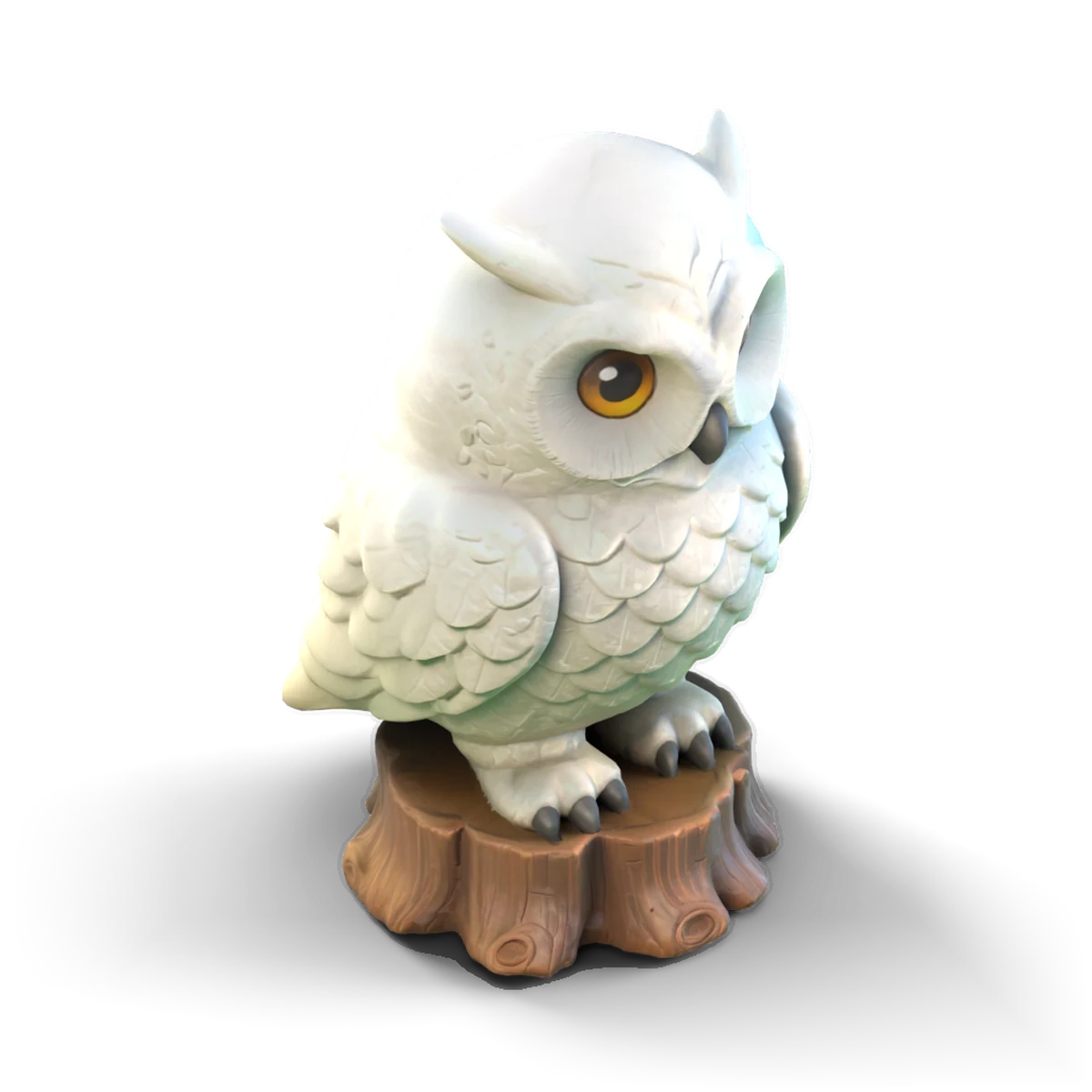 Snow Owl Statue 3D model (from above)