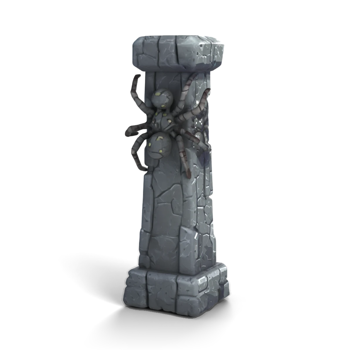 Spider Stone Pillar 3D model (angle)