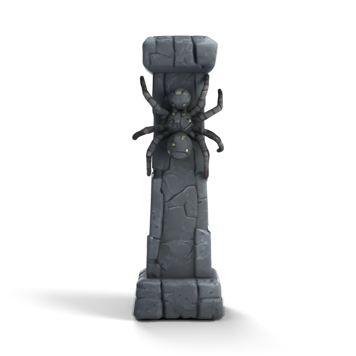 Spider Stone Pillar 3D model (front)