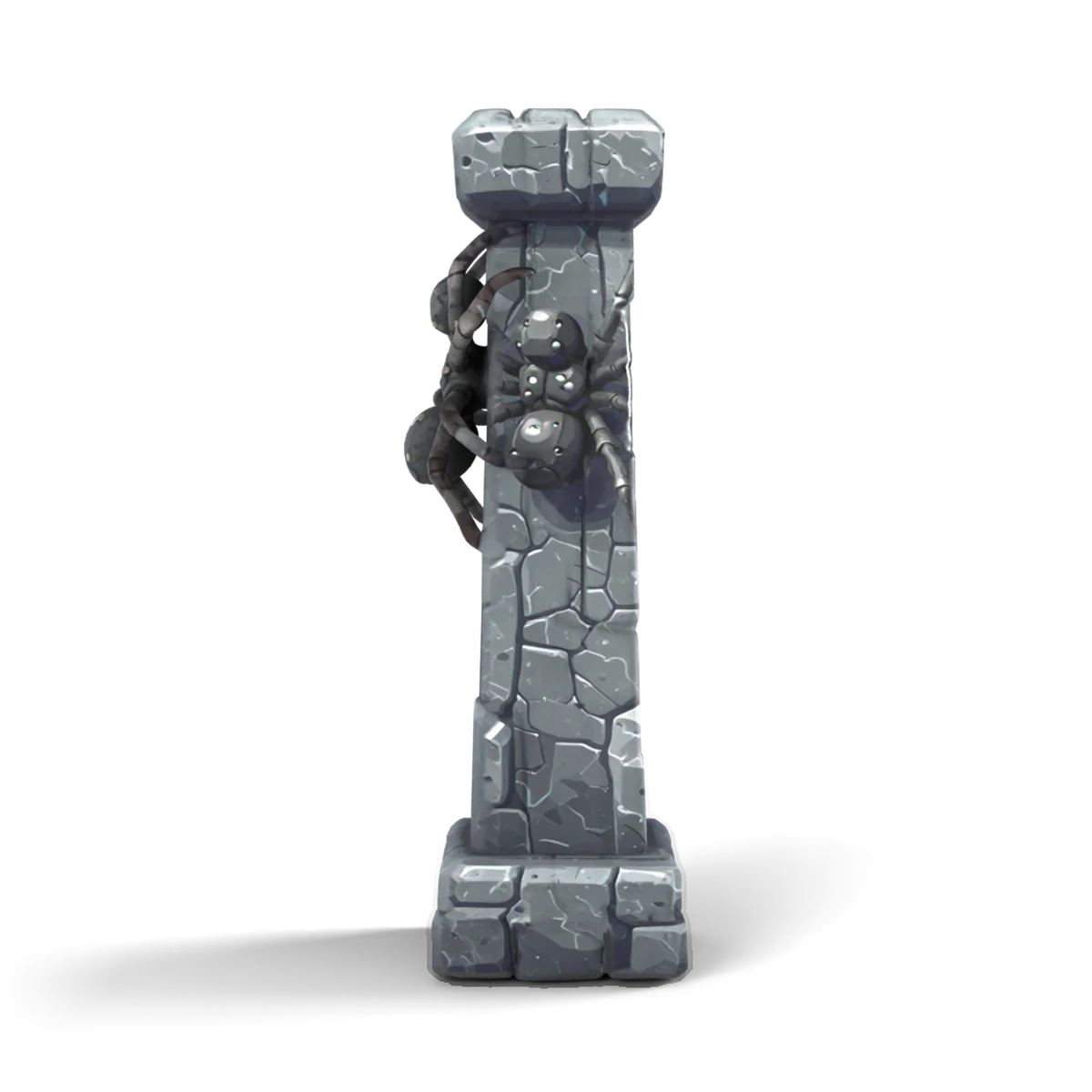 Spider Stone Pillar 3D model (side)