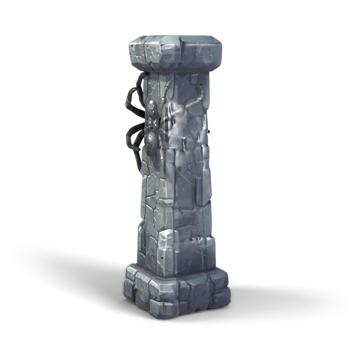 Spider Stone Pillar 3D model (back angle)