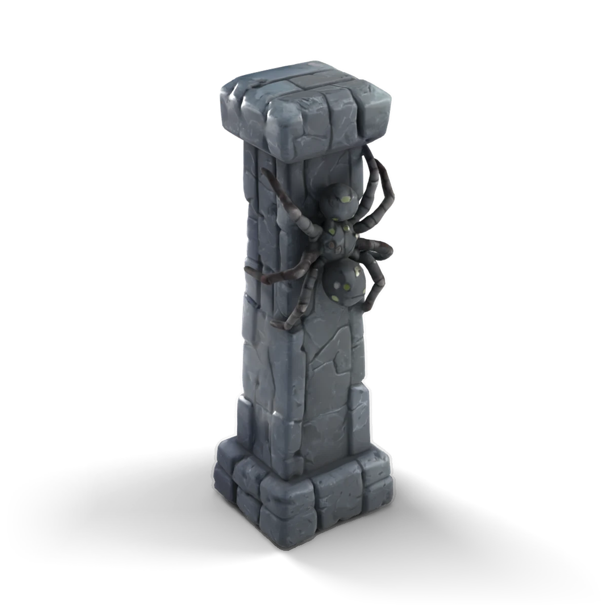 Spider Stone Pillar 3D model (from above)
