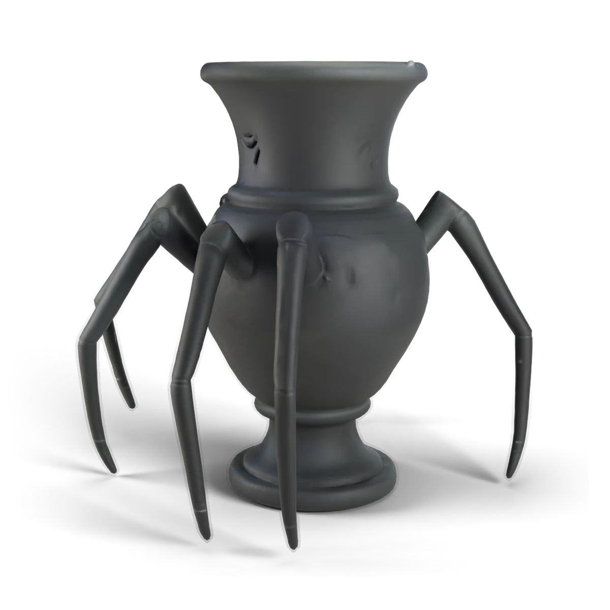 クモの壺の 3D モデル(斜め後ろ)