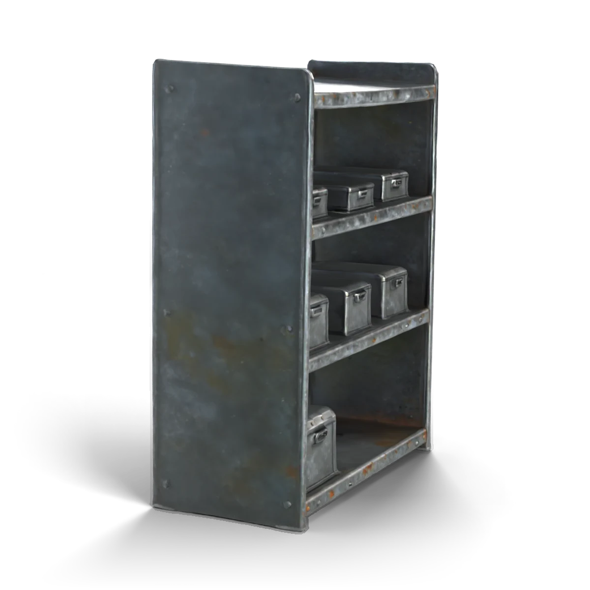 Steel Parts Shelf 3D model (angle)