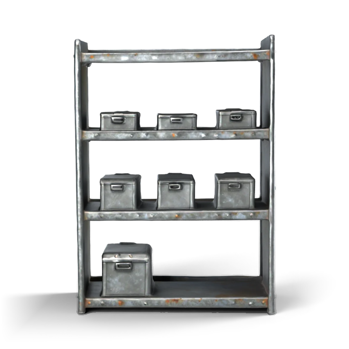 Steel Parts Shelf 3D model (side)