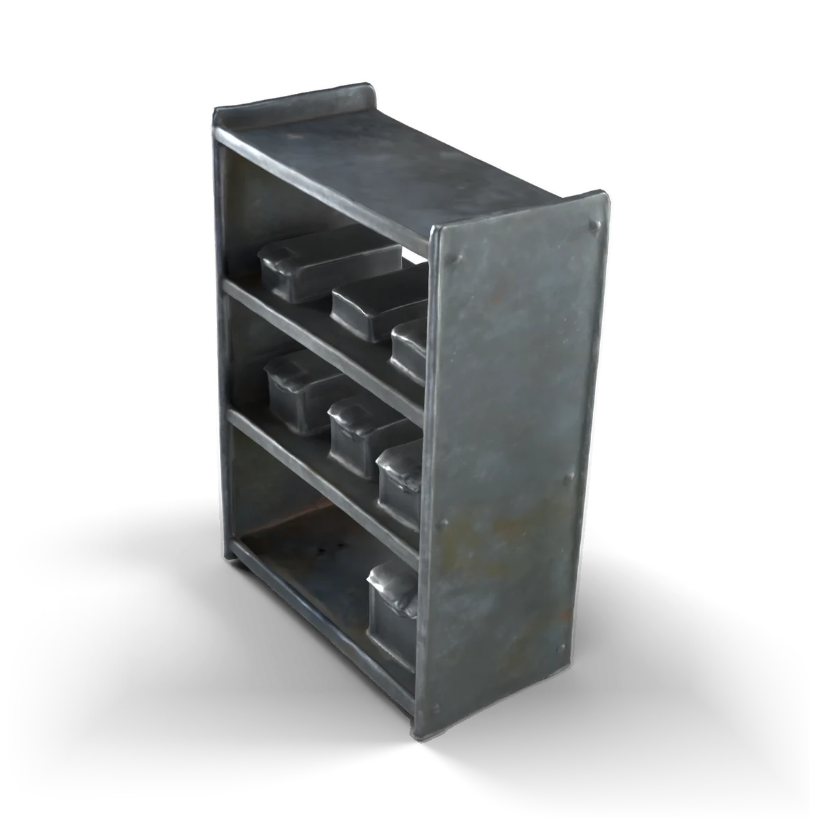 Steel Parts Shelf 3D model (from above)