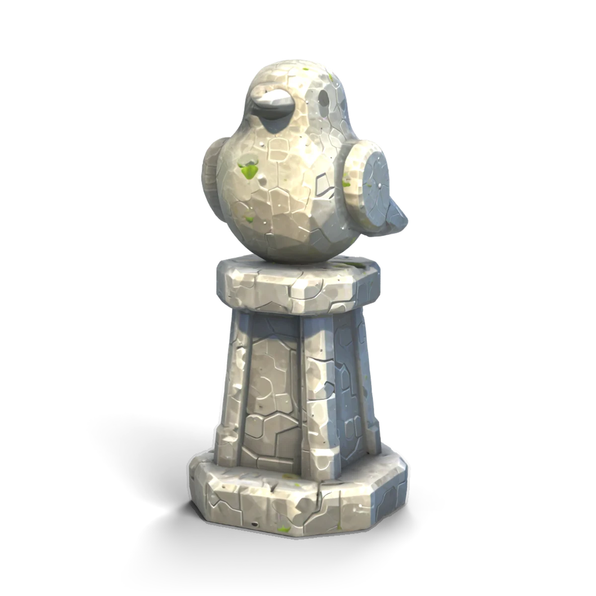 Stone Bird Pedestal 3D model (angle)