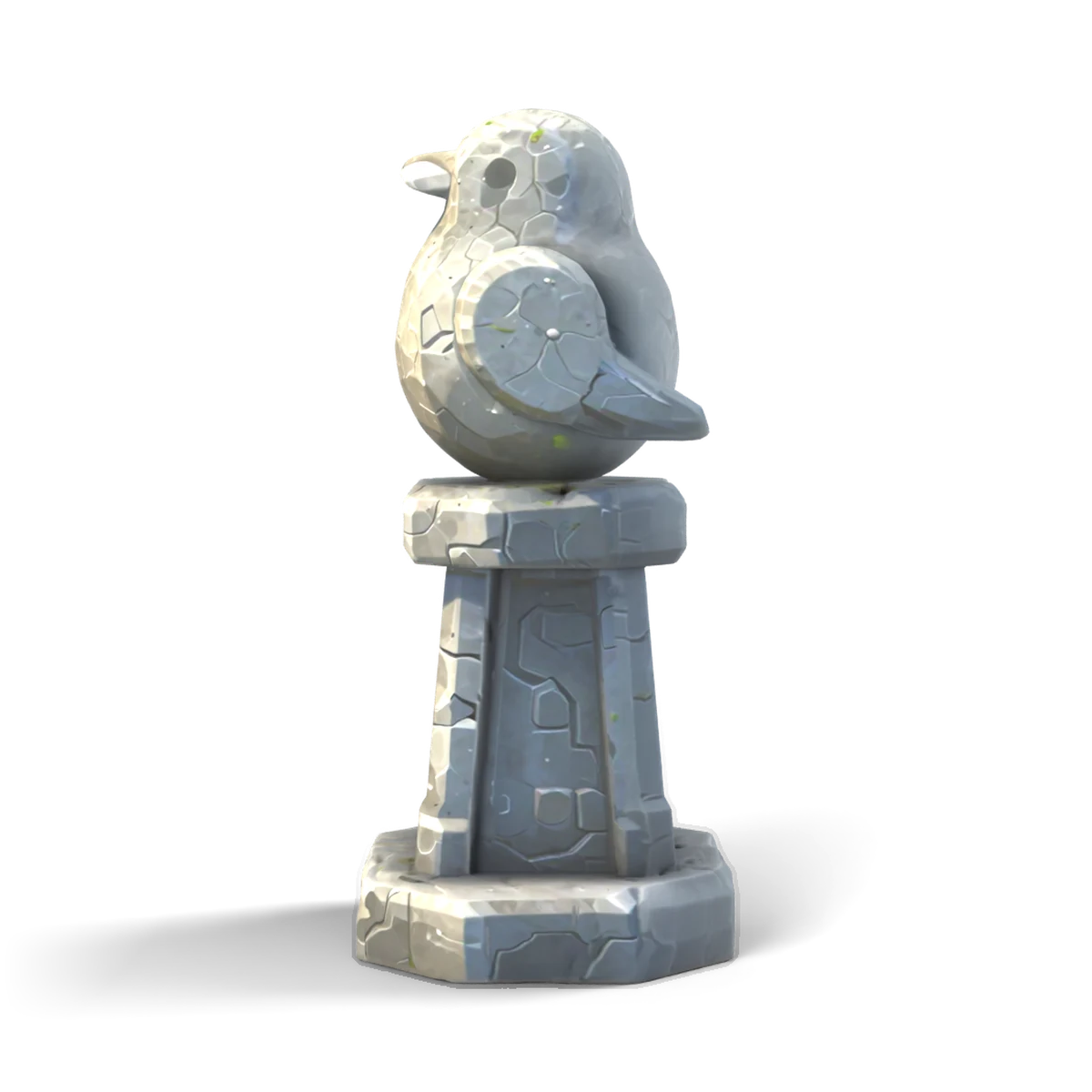 Stone Bird Pedestal 3D model (side)