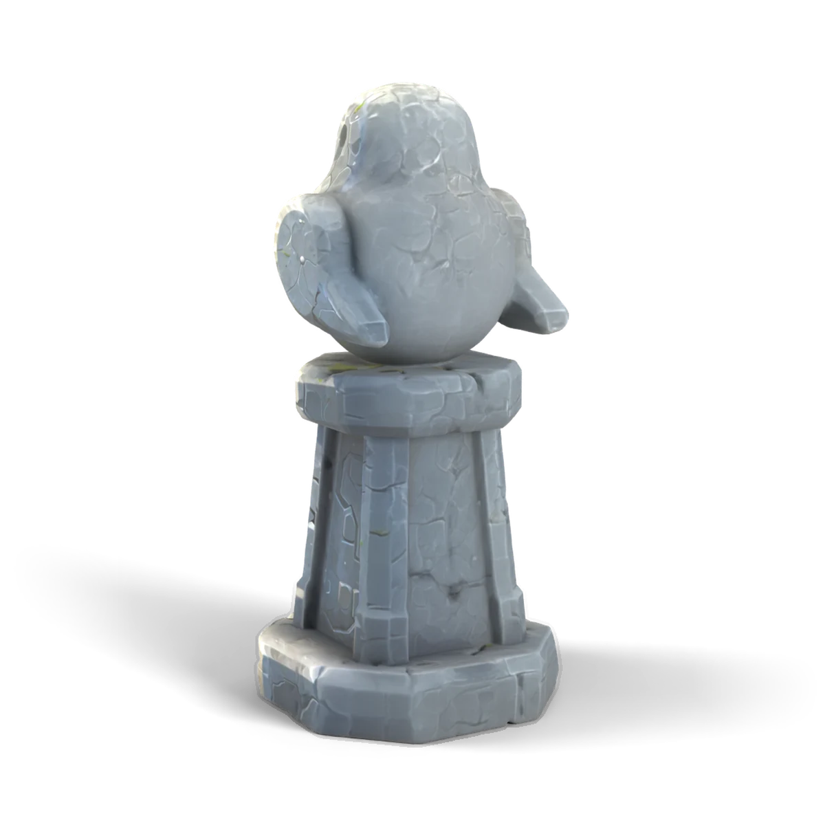 Stone Bird Pedestal 3D model (back angle)
