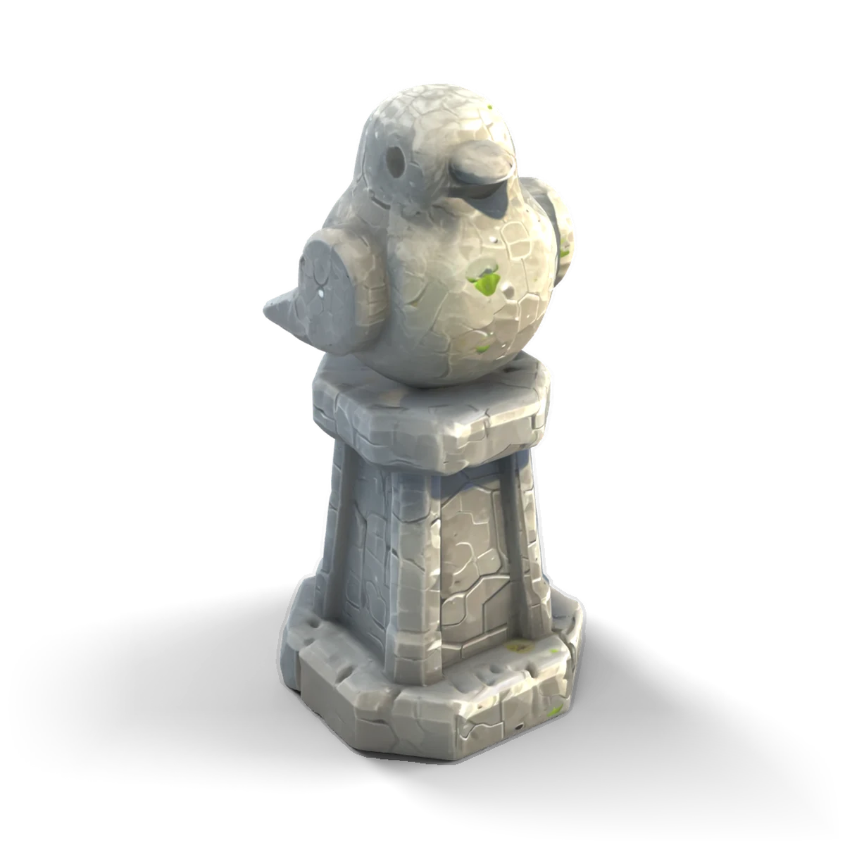 Stone Bird Pedestal 3D model (from above)