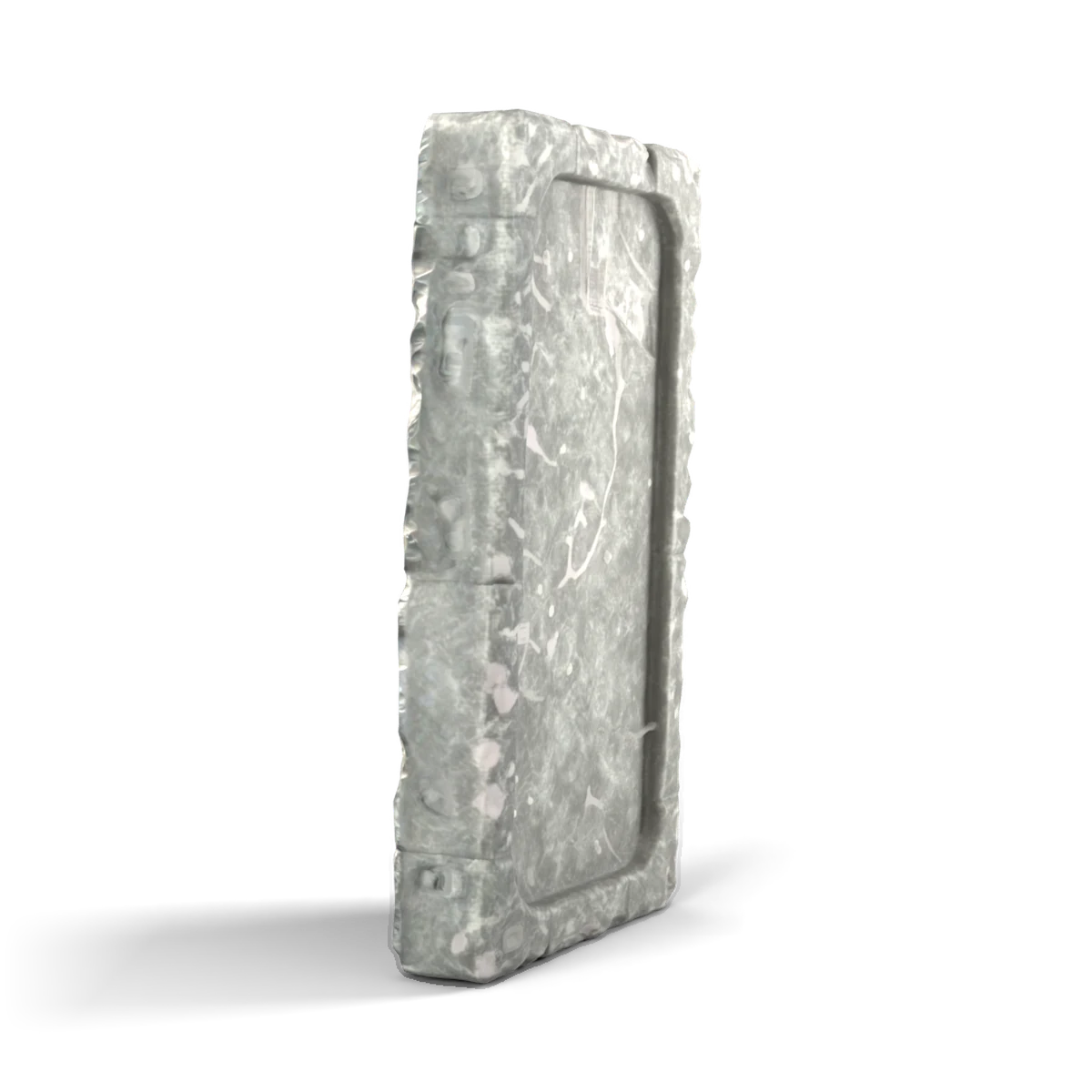 石の板の 3D モデル(横)