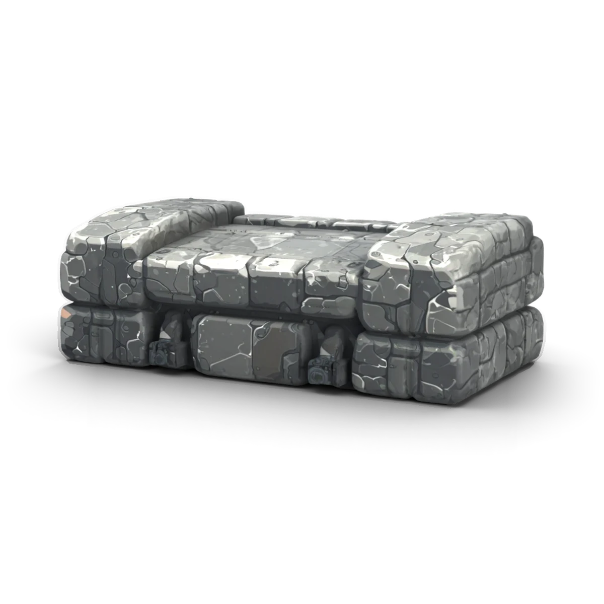 Stone Buttress 3D model (angle)